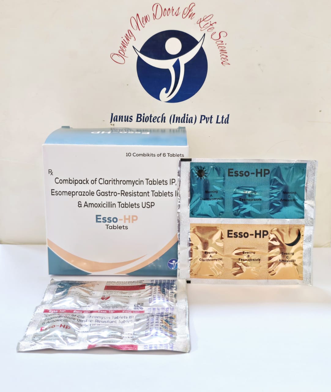 /Combipack of Clarithromycin Tablets IP, Esomerprazole Gastro-Resistant Tablets IP & Amoxicillin Tablets USP