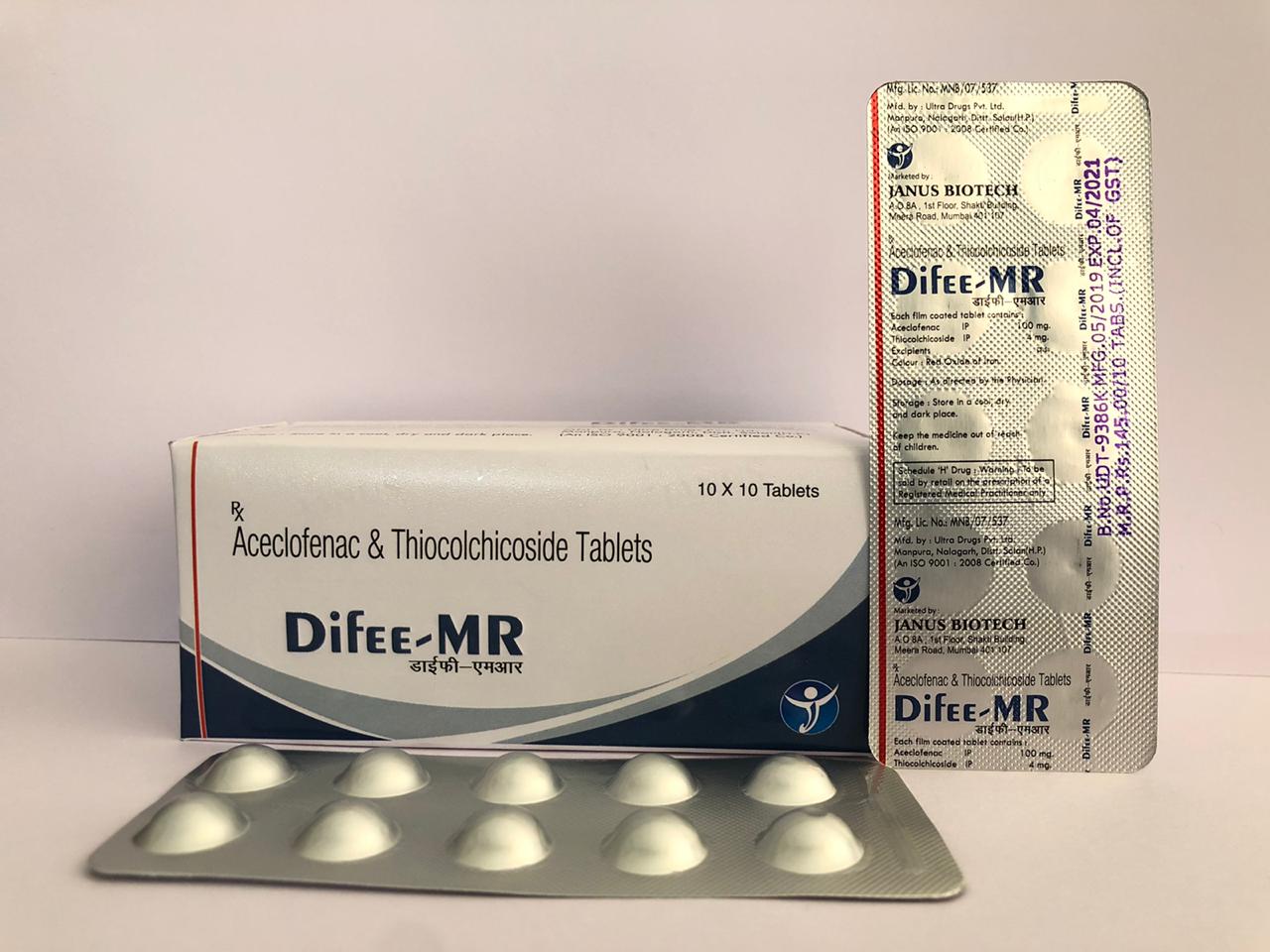 /Aceclofenac 100mg + Thiocolchicoside 4mg